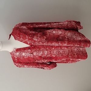 Calvin Klein 1X Red/White/Black Blouse